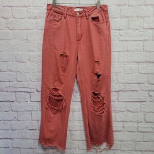 VERVET Los Angeles Distressed Straight Leg Jeans 28/31" Cropped Grunge Skater